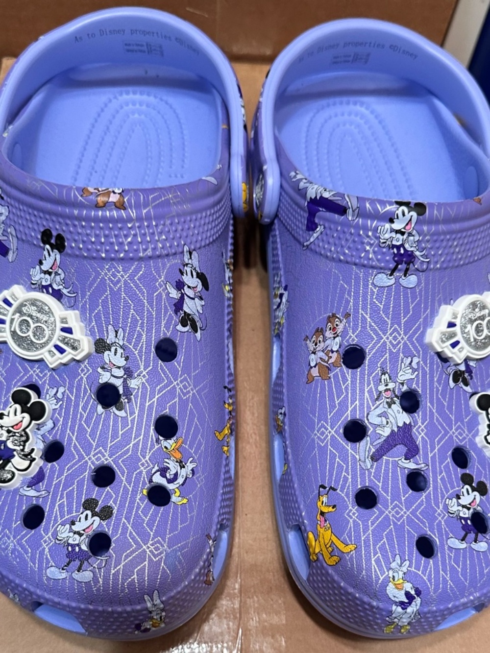 Disney 100th Anniversary Edition Crocs featuring a purple color and iconic Micke - Picture 3 of 4